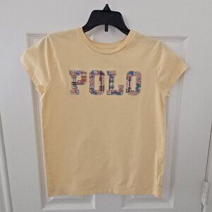Big Girl's Polo Logo Patchwork Tee- Size  Lrg - EUC